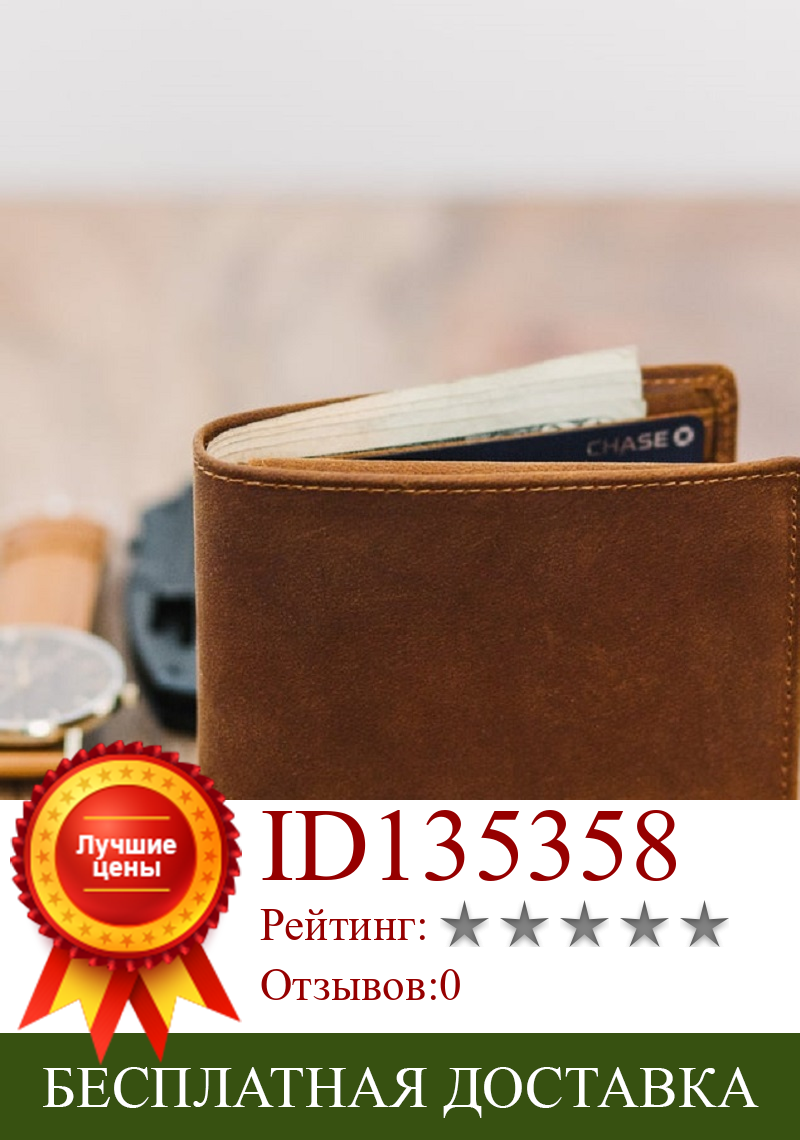 Изображение товара: Персонализированный мужской кожаный бумажник с гравировкой, двойной фотобумажник, подарок для жениха, персонализированный кожаный бумажник