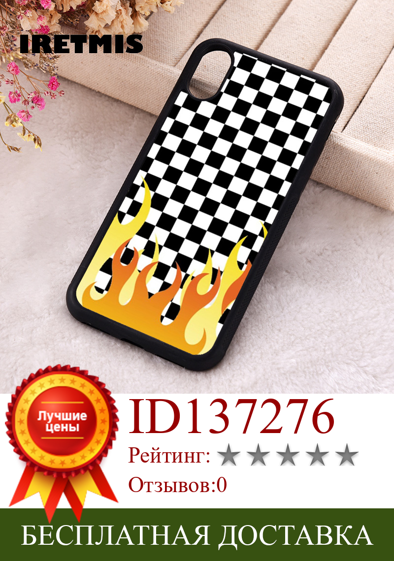 Изображение товара: Чехол для телефона Iretmis 5 5S SE 2020, чехлы для iphone 6 6S 7 8 Plus X Xs Max XR 11 12 13 MINI Pro, мягкий силиконовый шахматный борд с рисунком пламени
