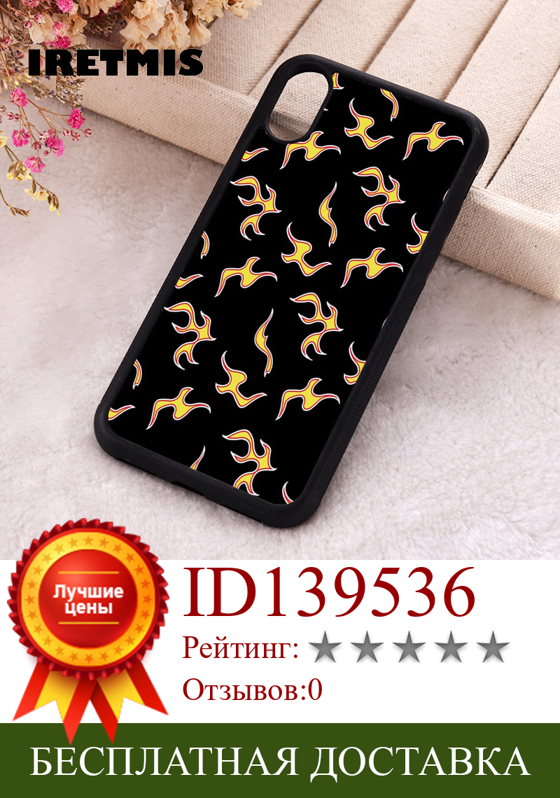 Изображение товара: Чехол для телефона Iretmis 5 5S SE 2020, чехлы для iphone 6, 6S, 7, 8 Plus, X, Xs Max, XR, 11, 12, 13 MINI Pro, мягкий силиконовый с рисунком пламени, черного цвета