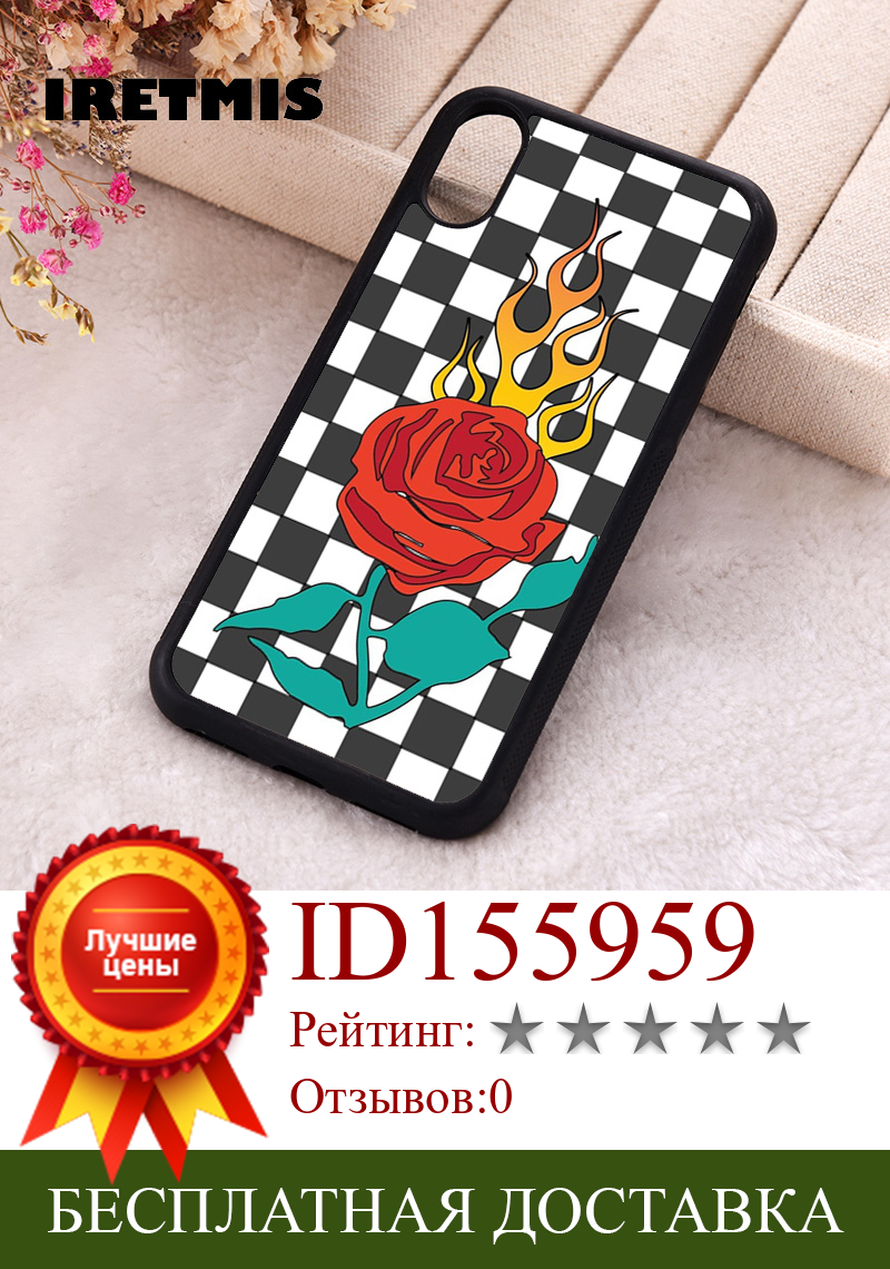 Изображение товара: Чехол для телефона Iretmis 5 5S SE 2020, чехлы для iphone 6 6S 7 8 Plus X Xs Max XR 11 12 13 MINI Pro, мягкий силиконовый розовый черный с шашками