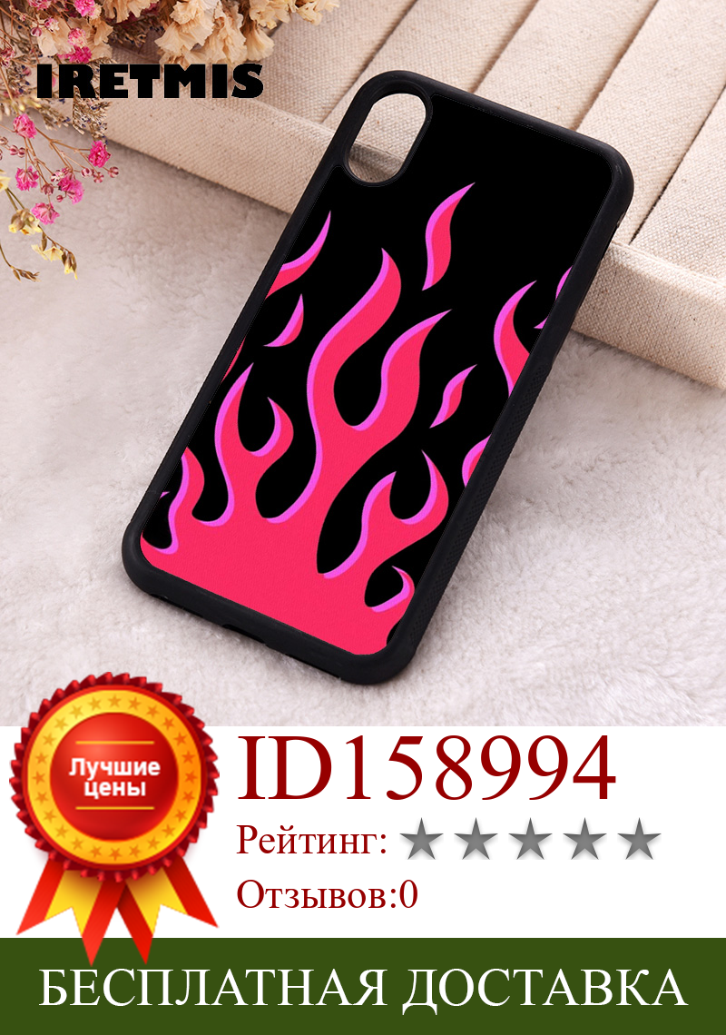 Изображение товара: Чехол для телефона Iretmis 5 5S SE 2020, чехлы для iphone 6 6S 7 8 Plus X Xs Max XR 11 12 13 MINI Pro, Мягкий Силиконовый ТПУ с красным пламенем