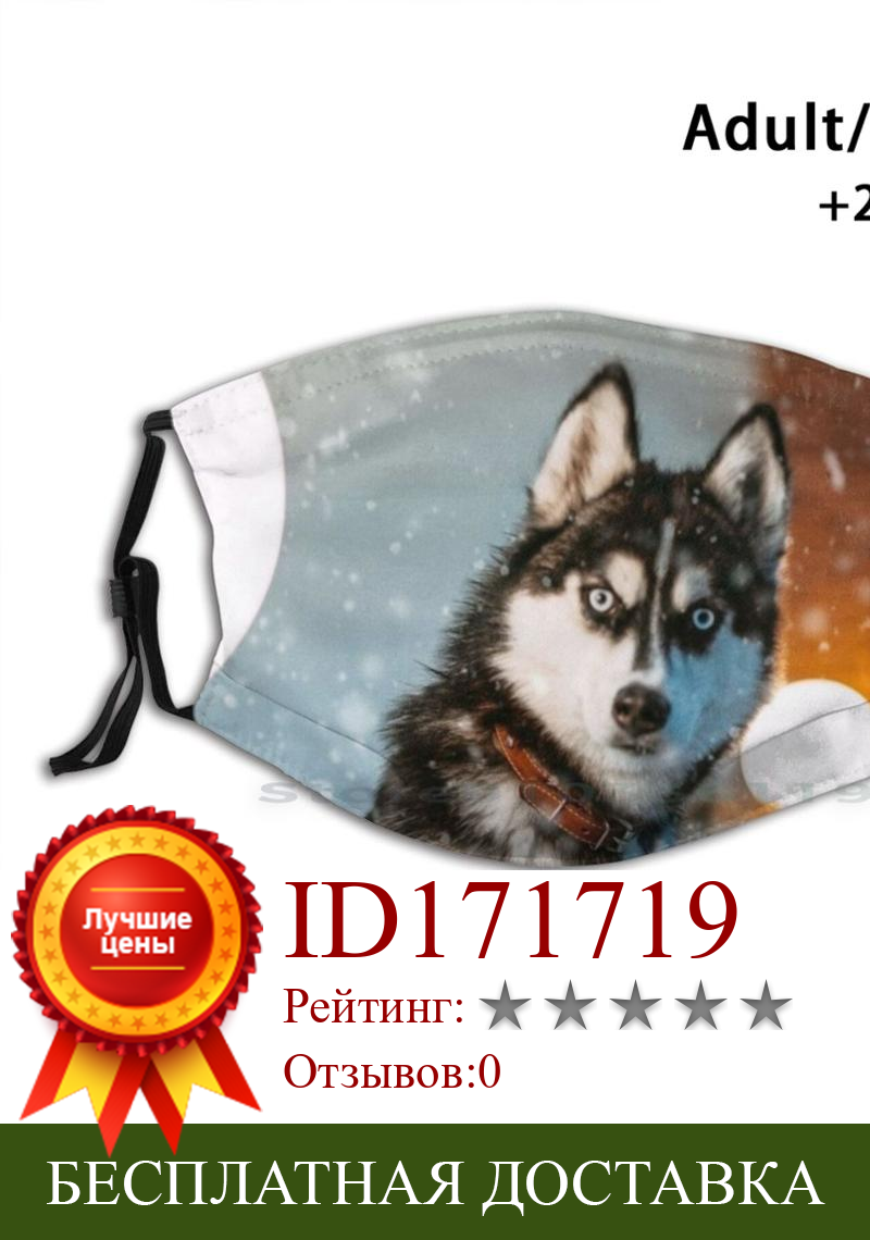 Изображение товара: Красивая сибирская хаски собака многоразовая маска для лица с фильтрами детская хаски собака щенок сибирская