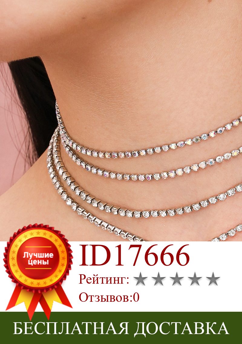 Изображение товара: Европейский и американский стиль, разнослойное ожерелье с подвеской в виде креста с кристаллами для женщин, подарки для вечеринок, оптовая продажа