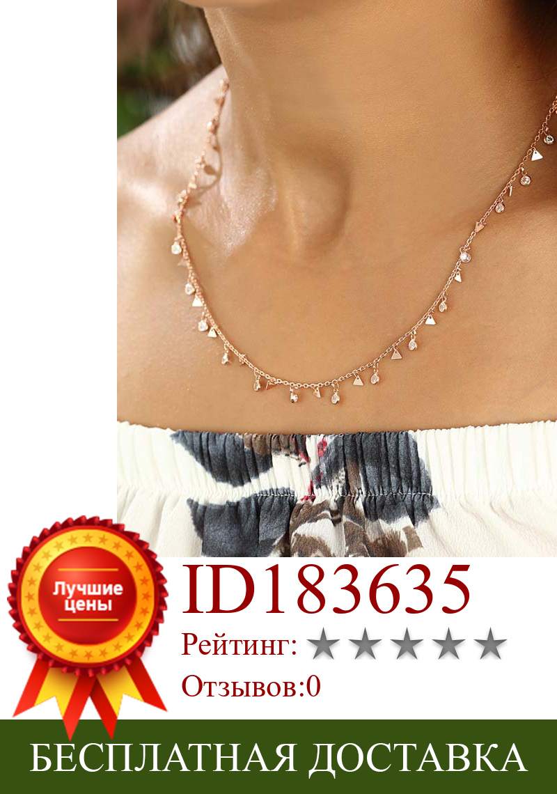 Изображение товара: Красивый циркон Scatters ожерелье ювелирные изделия 925 пробы серебро розовое золото