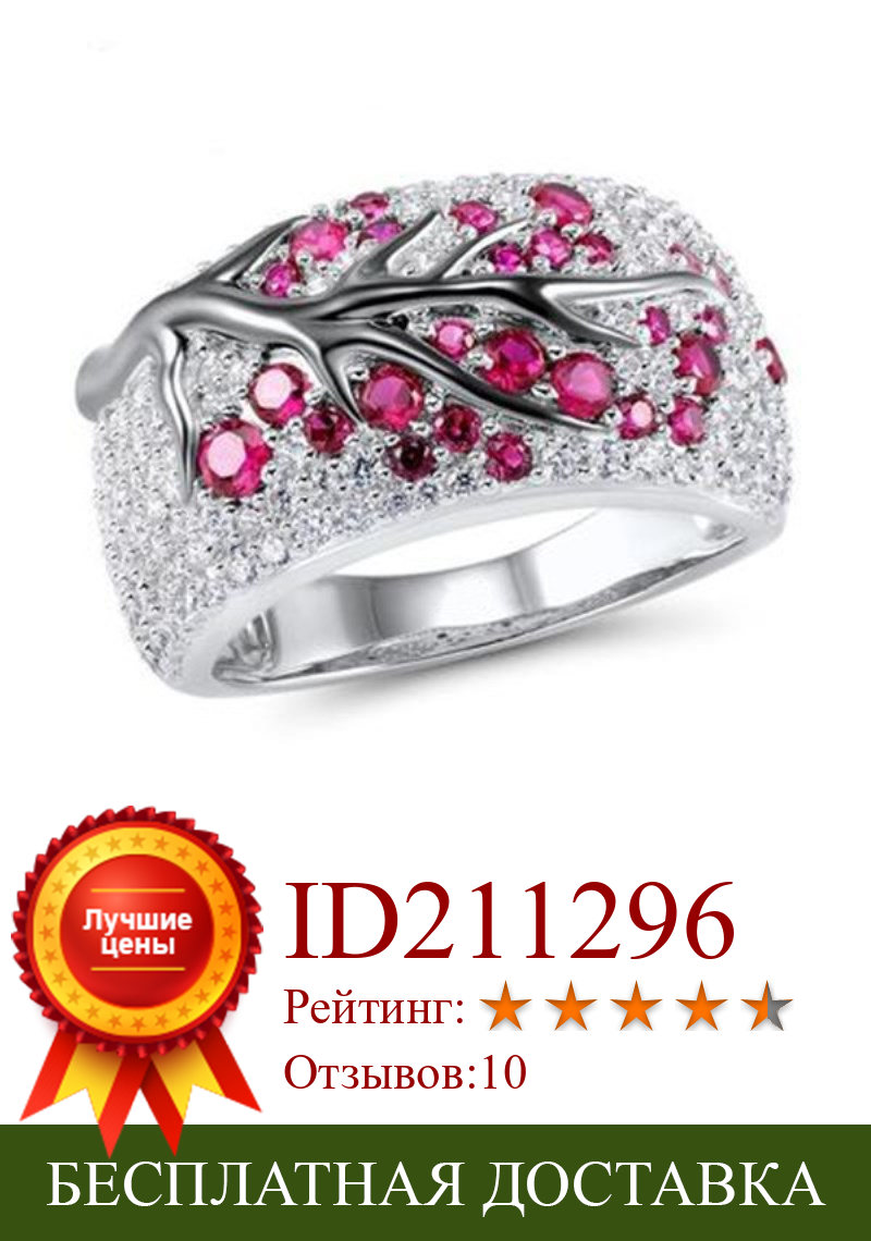 Изображение товара: Женское кольцо Milangirl в стиле ретро с цветами сливы и дерева, кольцо с красным/синим/зеленым кристаллом Стразы, богемные ювелирные изделия
