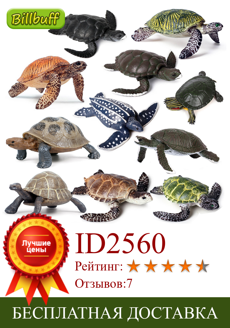 Изображение товара: Модель из серии морских черепашек, имитация морских животных, коллекционные миниатюрные Обучающие Развивающие игрушки, подарок для детей