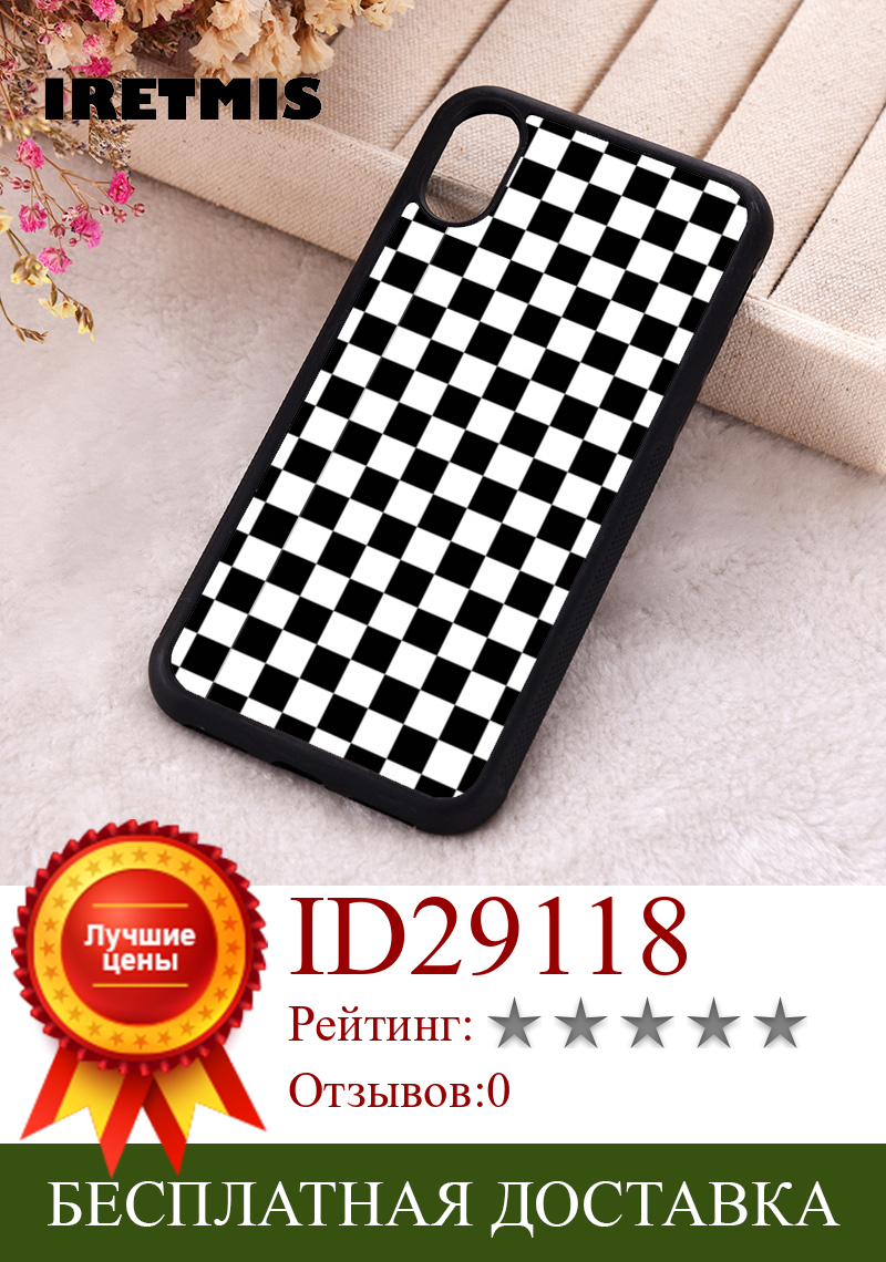 Изображение товара: Чехол для телефона Iretmis 5 5S SE 2020, чехлы для iphone 6, 6S, 7, 8 Plus, X, Xs Max, XR, 11, 12, 13 MINI Pro, Силиконовый ТПУ, черная шахматная доска