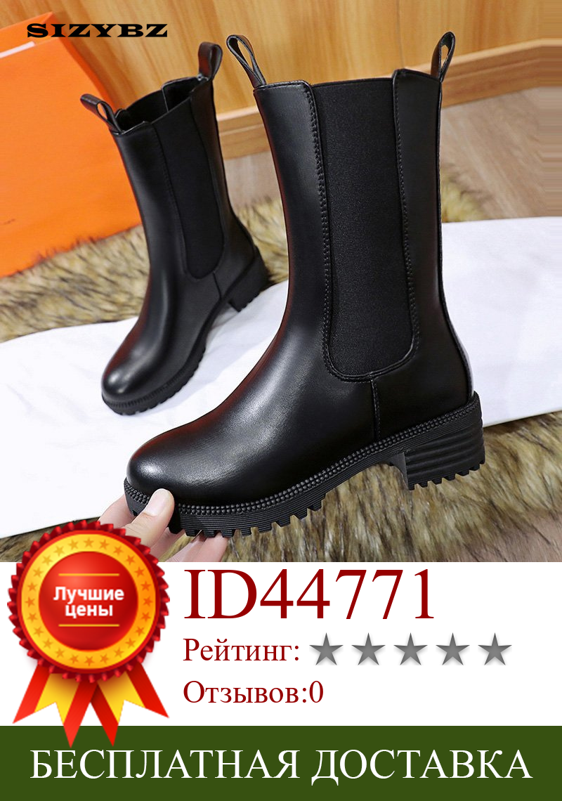Изображение товара: Зимние Теплые ботильоны, привлекательные женские ботинки на низком каблуке с пряжкой, черные кожаные женские ботильоны с шипами, женская обувь на молнии, женская обувь размера плюс 43