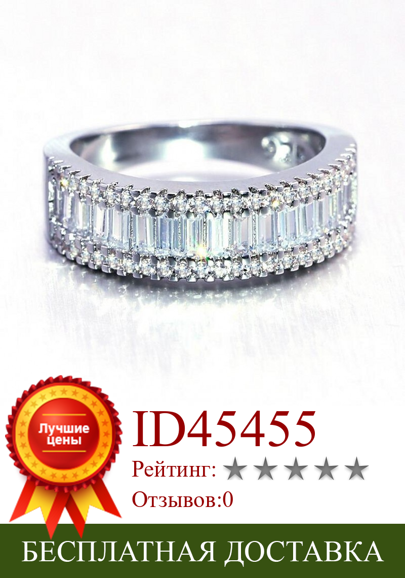 Изображение товара: Choucong Роскошные ювелирные изделия из стерлингового серебра 925 пробы T Принцесса Cut Белый прозрачный 5A кубический цирконий обручальное кольцо с фианитами кольцо для женщин подарок