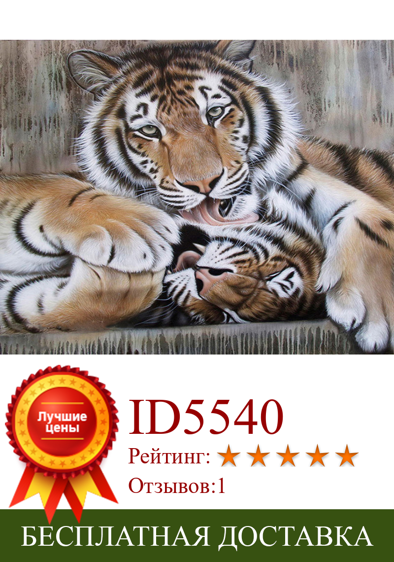 Изображение товара: Набор для рисования по номерам тигров, для взрослых, набор «сделай сам», холст для рисования с животными, цветная картина с номером, украшение для дома, настенное искусство