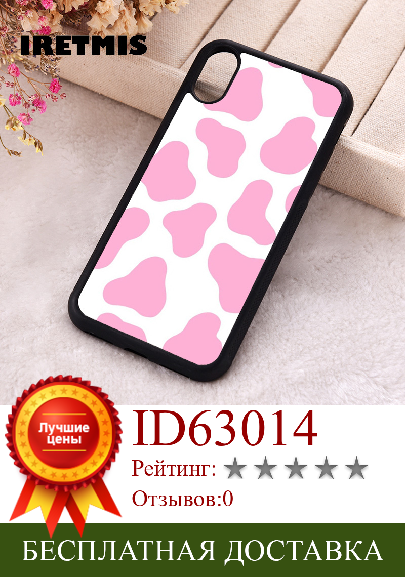 Изображение товара: Чехол для телефона Iretmis 5 5S SE 2020, чехлы для iphone 6, 6S, 7, 8 Plus, X, Xs Max, XR, 11, 12, 13 MINI Pro, мягкий силиконовый чехол из ТПУ с розовым рисунком коровы