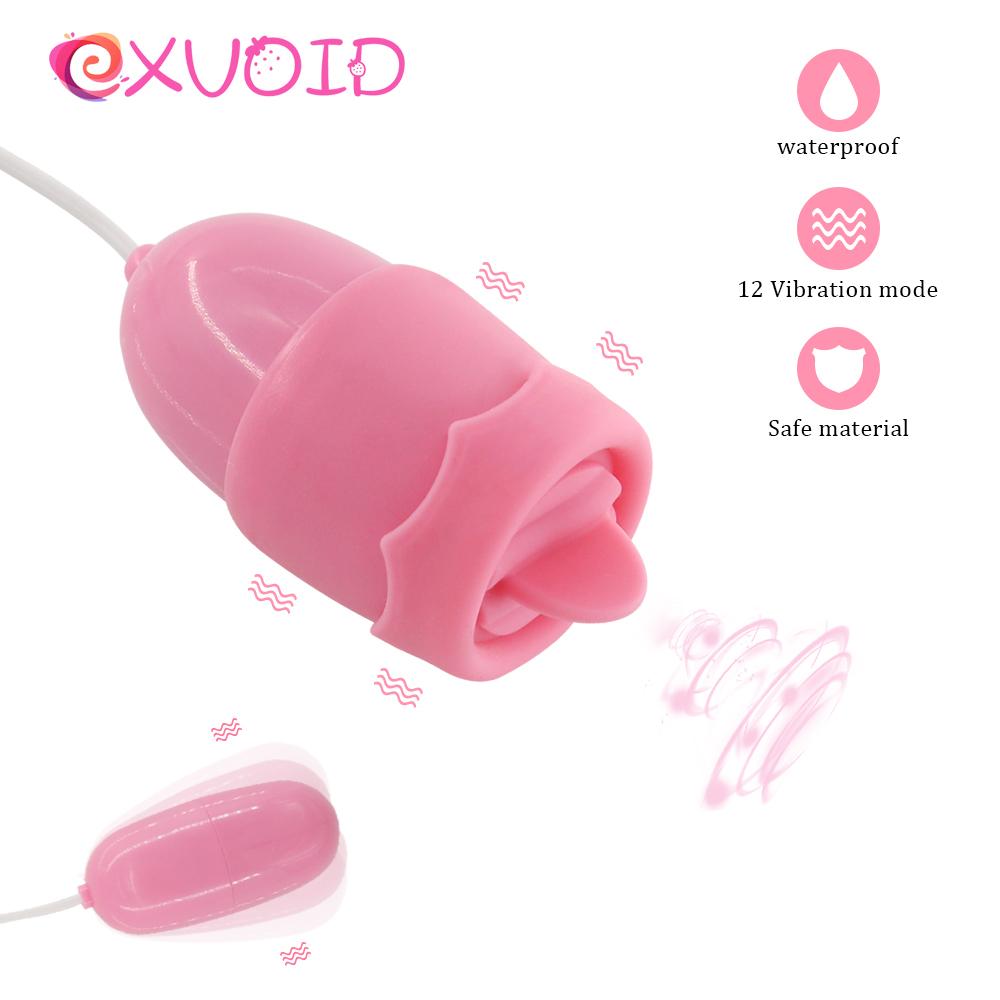 Изображение товара: Двойное яйцо EXVOID, вибратор, Стимулятор клитора, язык, оральный, интимные игрушки для женщин, 12 Скоростей, USB