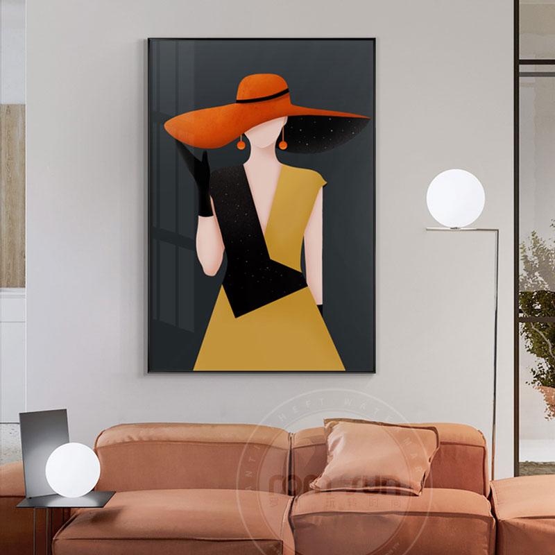 Изображение товара: Абстрактный холщовый плакат с современной женщиной, солнце, луна, модный настенный художественный принт, красивая женская Настенная картина для гостиной, скандинавский домашний декор