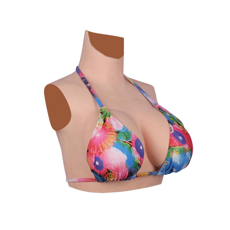 Изображение товара: Искусственная силиконовая грудь Liifun для косплея Drag Queen, искусственные груди, реалистичные высокие воротники для кроссдрессеров, трансгендеров