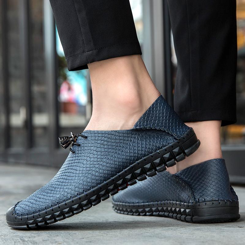 Изображение товара: Мужские кожаные туфли большого размера, черные повседневные кожаные туфли
