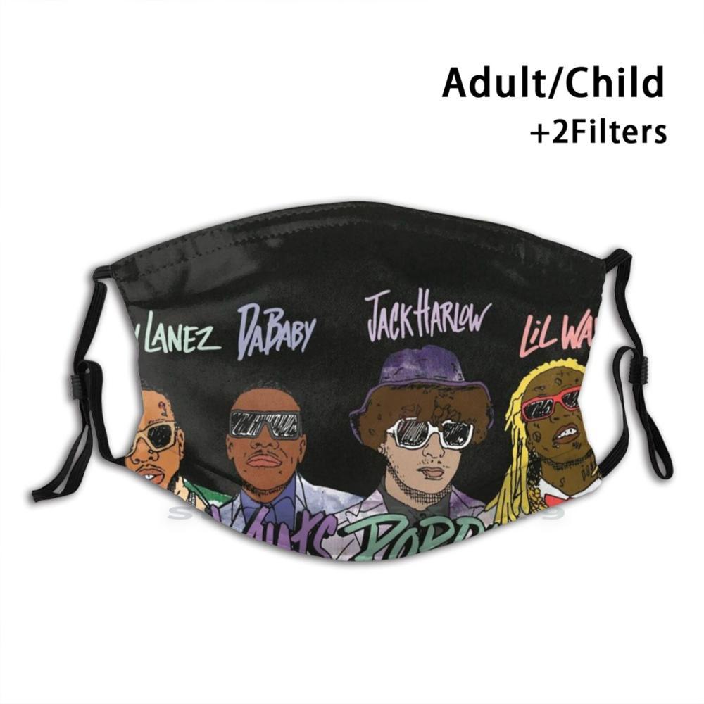 Изображение товара: Забавная моющаяся маска для лица Rapper Tory Jack Lil Colab для взрослых и детей, с фильтром, Мужская рэп-рэпер, музыка, Трэвис, крутой ланез, милый дым