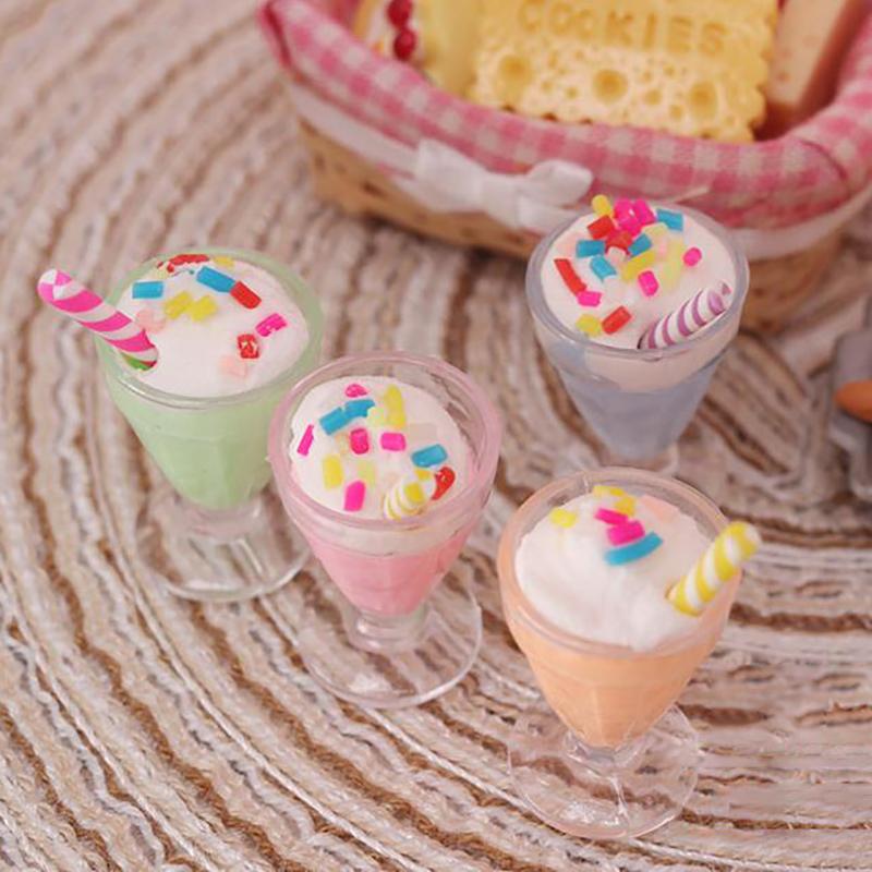 Изображение товара: Модель игрушечного мини кукла для еды, аксессуары для игрового домика, милая Миниатюрная игрушка для кукольного домика, 1 шт. чашки для напитков и мороженого