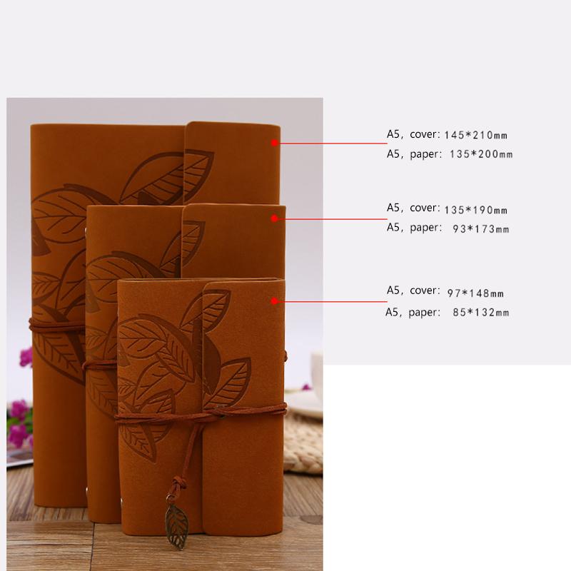 Изображение товара: High Quality Notebook Diary Notepad Vintage Autumn Maple leaf PU Leather Note Book Replaceable Stationery Gift Traveler Notebook