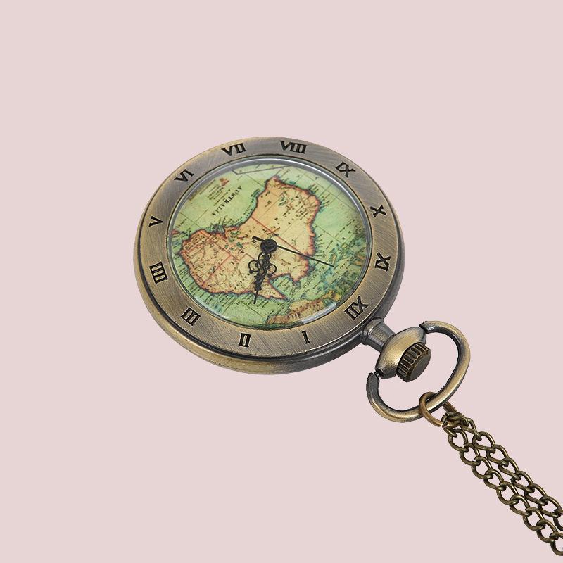Изображение товара: 8098 европейские и американские модные ретро карманные часы с ожерельем в винтажном стиле, большой размер 12 карта в виде созвездия, уникальные карманные часы