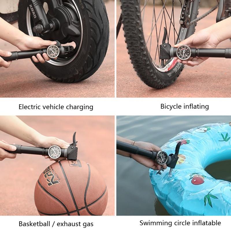 Изображение товара: Сверхлегкий мини MTB велосипедный воздушный насос с манометром портативный водонепроницаемый прочный антикоррозийный насос для велосипедных шин ручной насос
