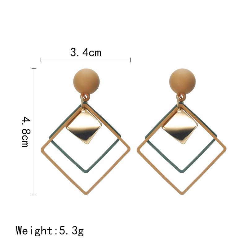 Изображение товара: Женские квадратные серьги с блестками, длинные серьги с геометрическим рисунком, полые серьги, ювелирные изделия, подарок, 2020