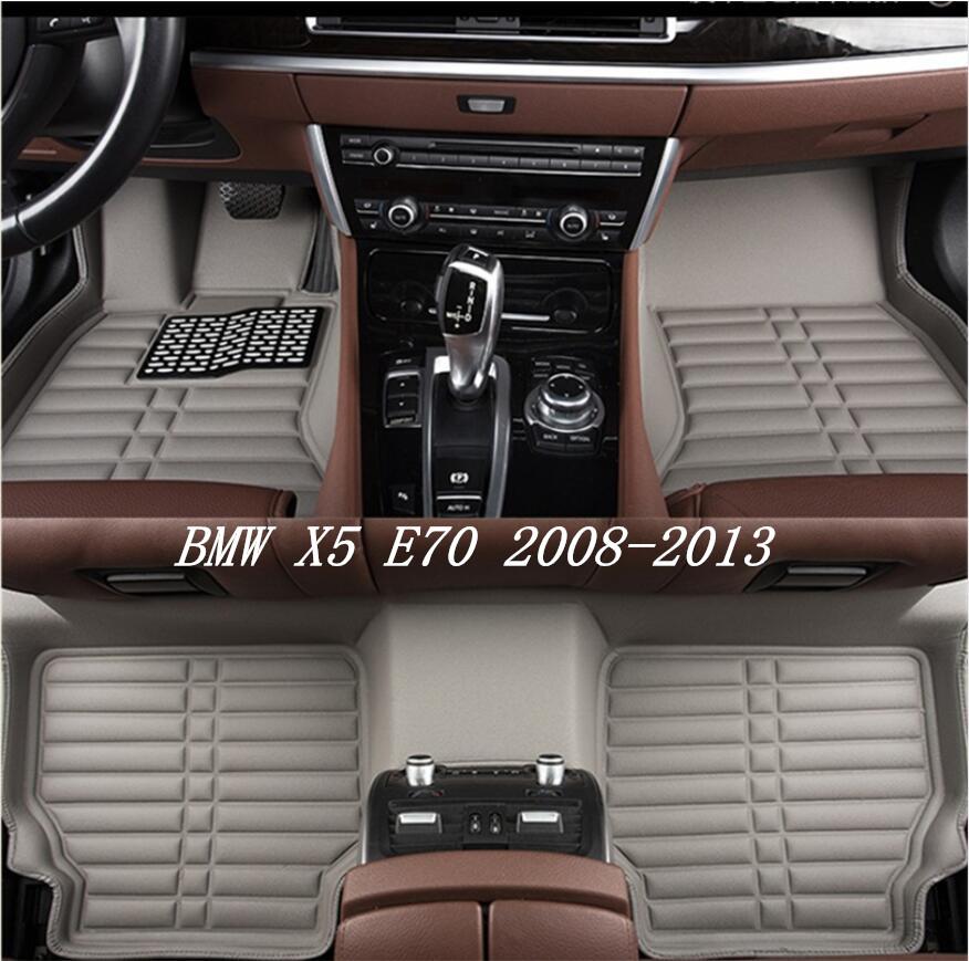 Изображение товара: Автомобильные коврики для BMW X5 E70 2008-2013, коврики для ног, высококачественные новые кожаные коврики с вышивкой