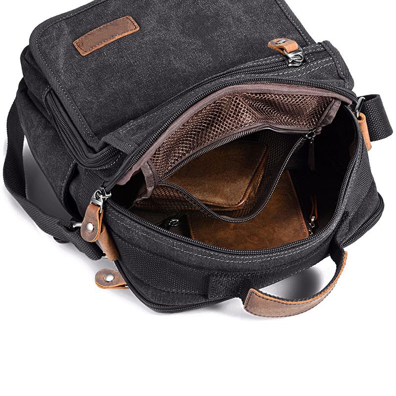Изображение товара: Холщовая Сумка-тоут для мужчин, повседневный саквояж кросс-боди, модный портфель на ремне в деловом стиле, чемоданчик для путешествий