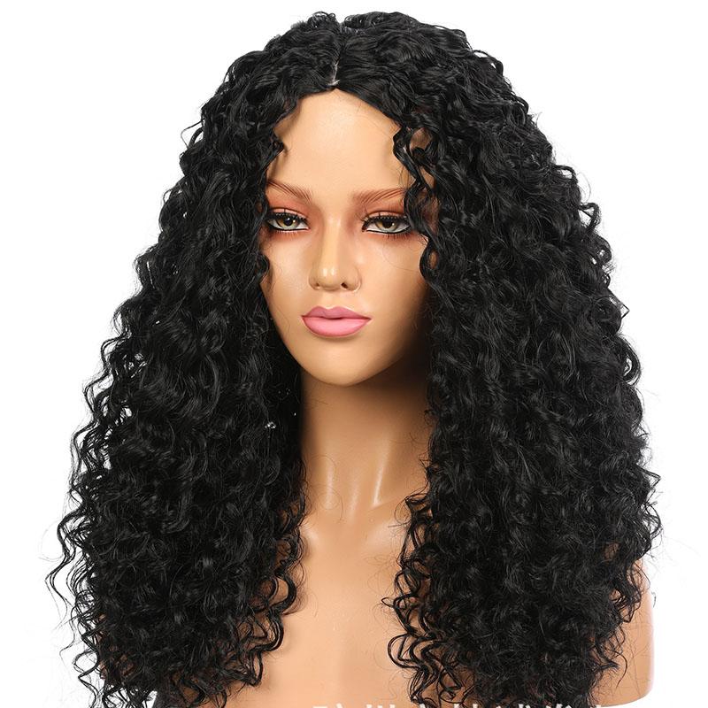 Изображение товара: Синтетические парики со свободными завитками и естественной линией волос, высокотемпературные волнистые волосы для черных женщин, машинное изготовление