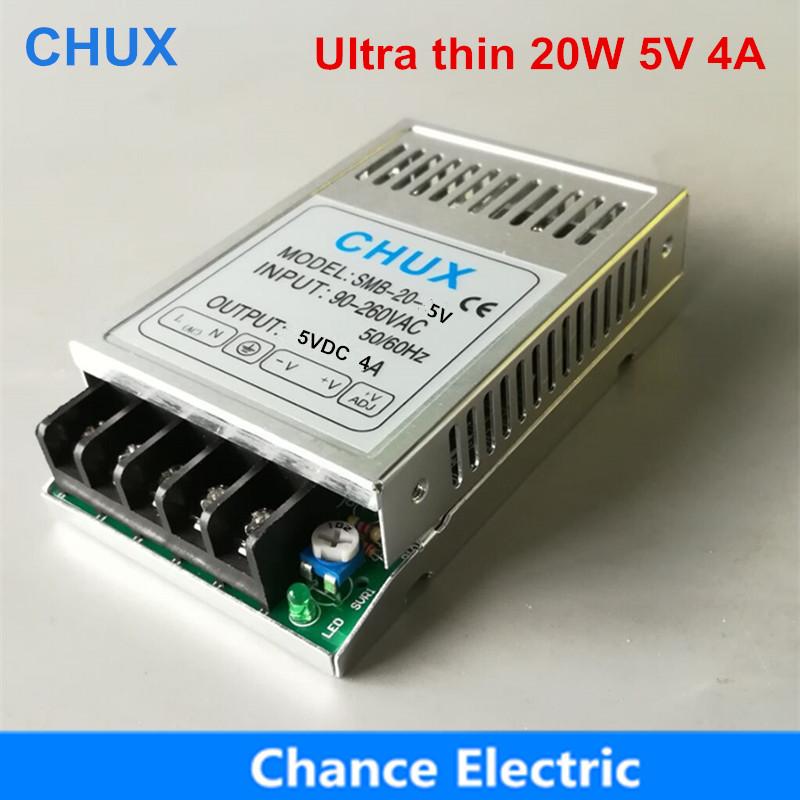 Изображение товара: CHUX 5V импульсный источник питания 20W Ультра тонкий 90V-260VAC вход 4A для светодиодных лент светильник источник питания с одним выходом