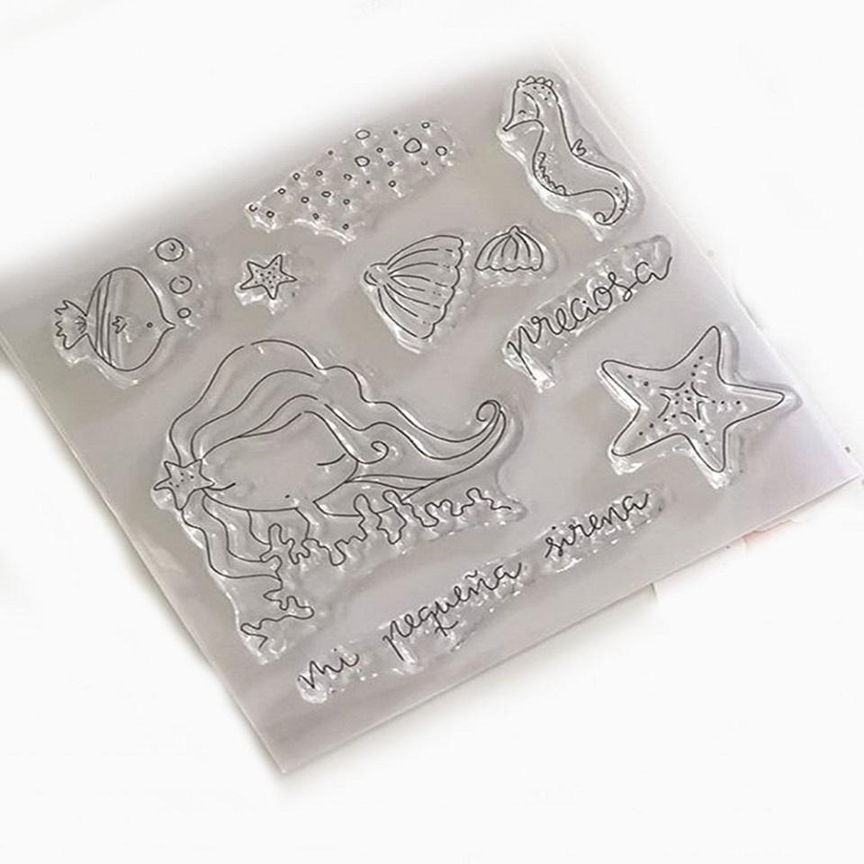 Изображение товара: Прозрачный силиконовый штамп 10 х10 с изображением испанской морской девушки для скрапбукинга изготовление бумажных открыток, «сделай сам», фотоальбом декоративная печать