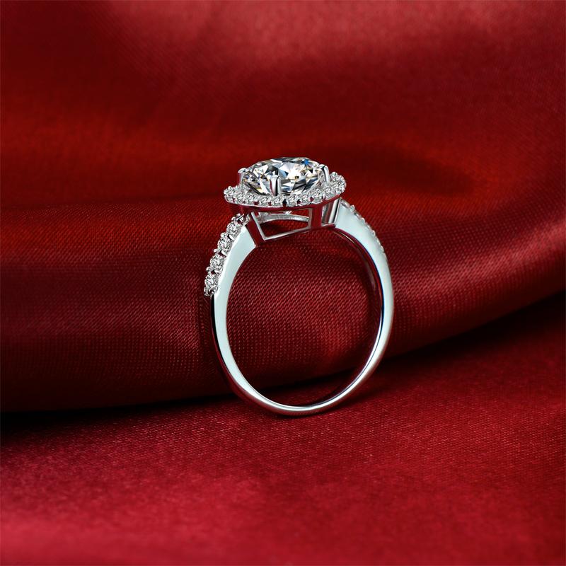 Изображение товара: Круглое кольцо в виде сердец и стрел, белое золото, классическое обручальное кольцо с кубическим цирконием для свадебных торжеств