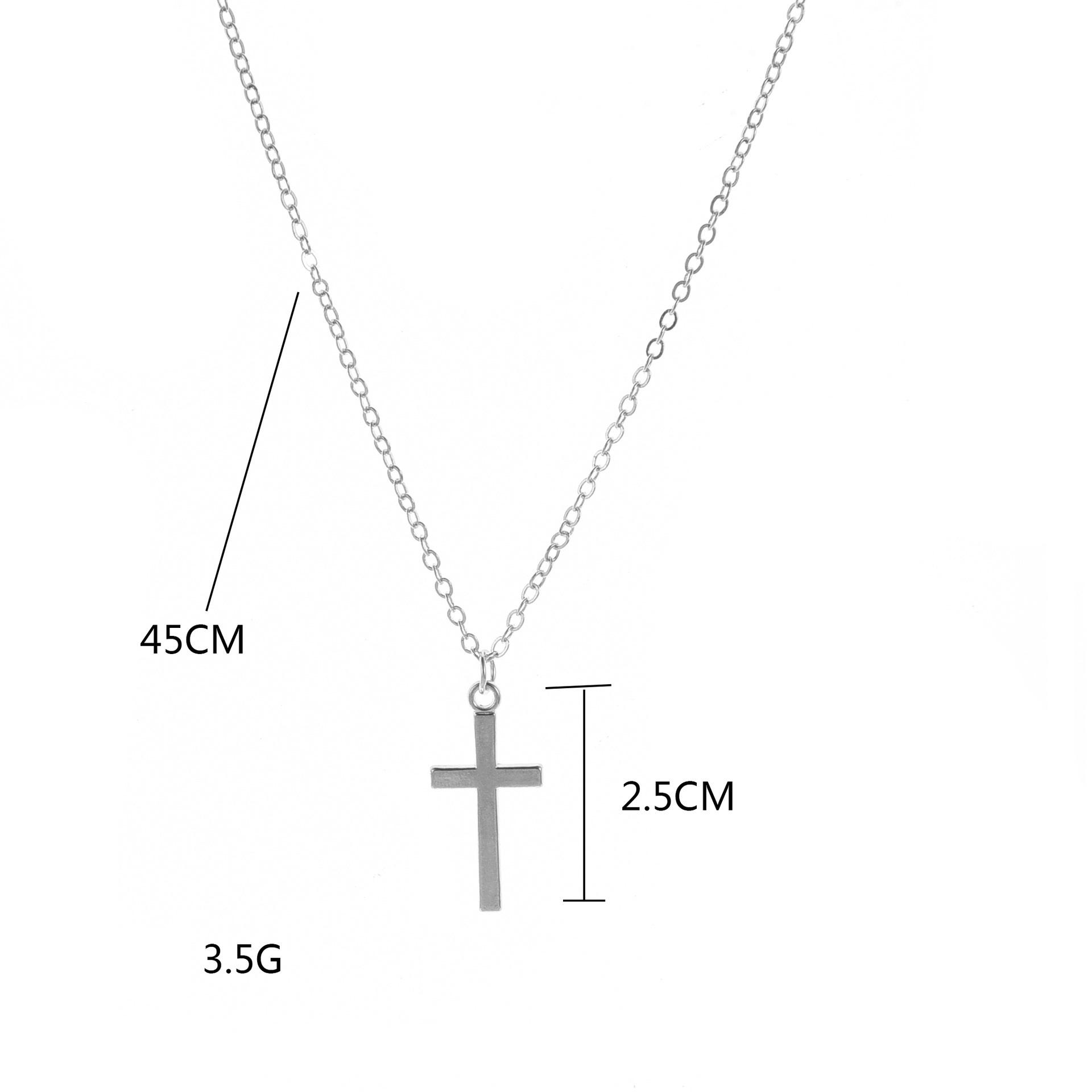 Изображение товара: Ожерелья HebeDeer, ювелирные изделия, простой тренд, крест, длинная девушка, золотой, серебряный цвет, винтажное ожерелье, цепь для женщин, колье Kpop