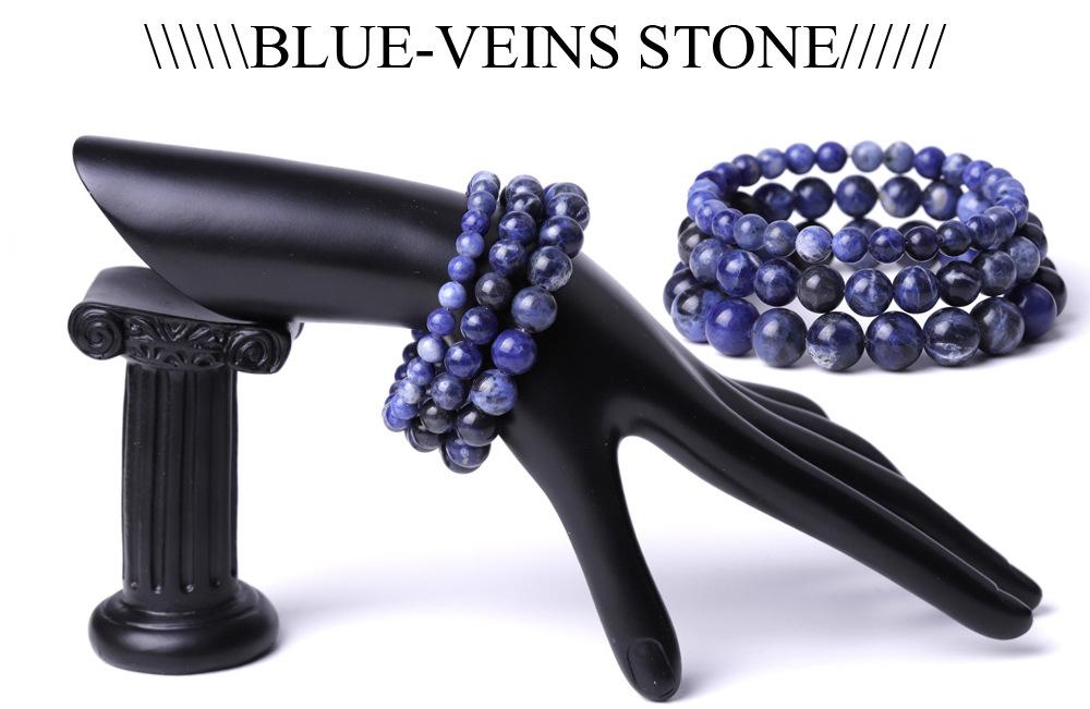 Изображение товара: Синяя нить с каменными бусинами браслет Будда из бисера Йога дружба стренок для женщин мужчин Ювелирный Браслет Braclets