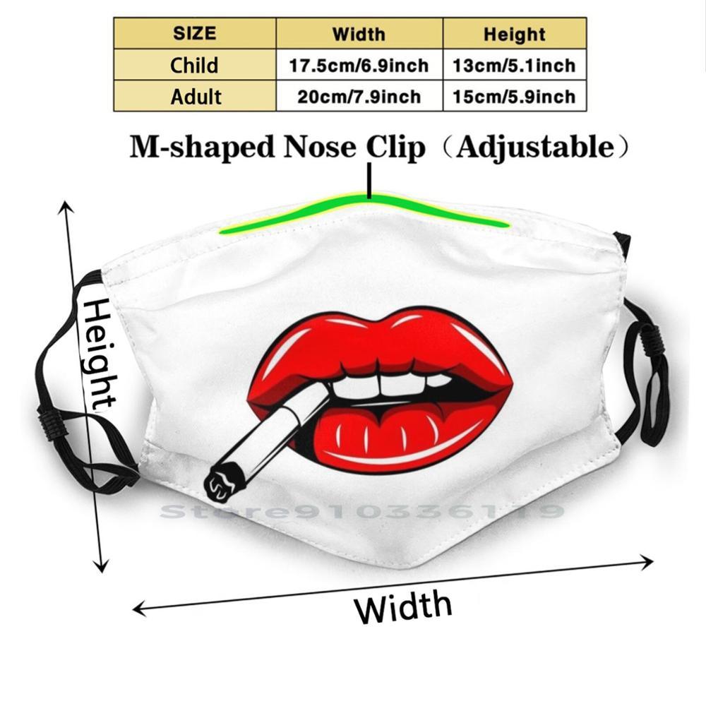 Изображение товара: Курительная девушка рот дизайн Пылезащитный фильтр смываемая маска для лица дети губы сексуальное курение дым секс Syfl Agus2020 красный рот подбородок