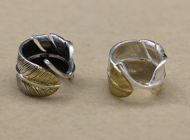 Изображение товара: Женское и мужское кольцо из тайского серебра S925 пробы с перьями