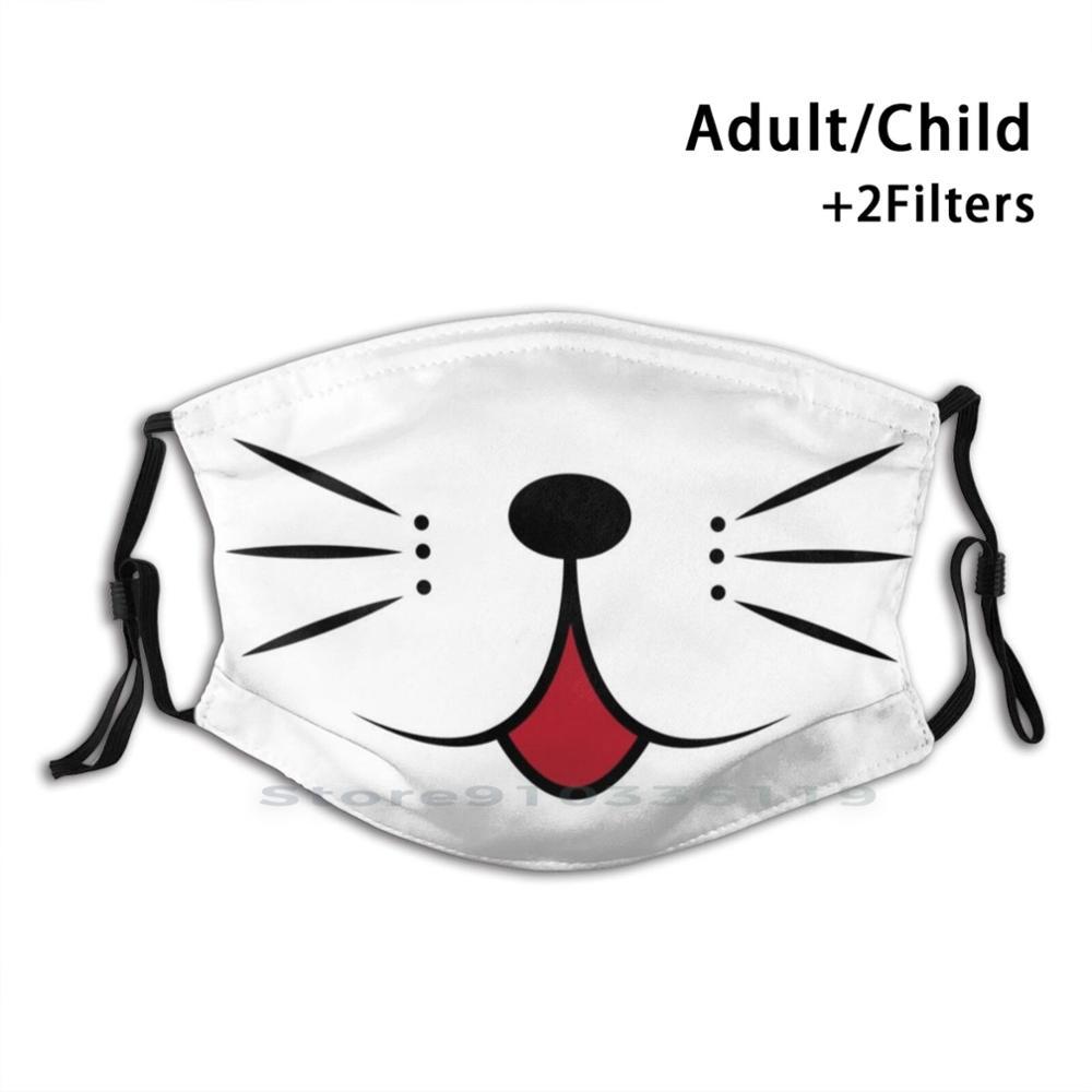 Изображение товара: Маска Cat'S Mouth And Whiskers, многоразовая маска для рта и лица с фильтрами, детские варежки с кошачьими ротами и венчиками, мультяшное аниме He мультяшное аниме