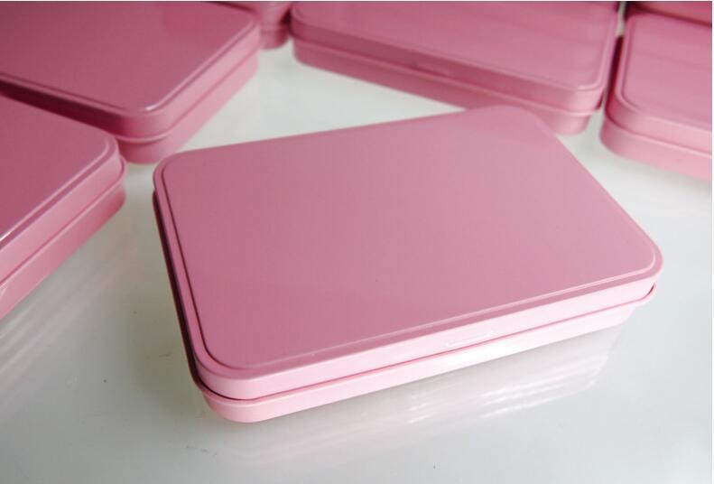 Изображение товара: Размер: 133x88x20 мм розовый металлический корпус, коробка для косметики, рекламная подарочная жестяная коробка, коробка для цвета воды, теней для век, металлический корпус, 200 шт./лот