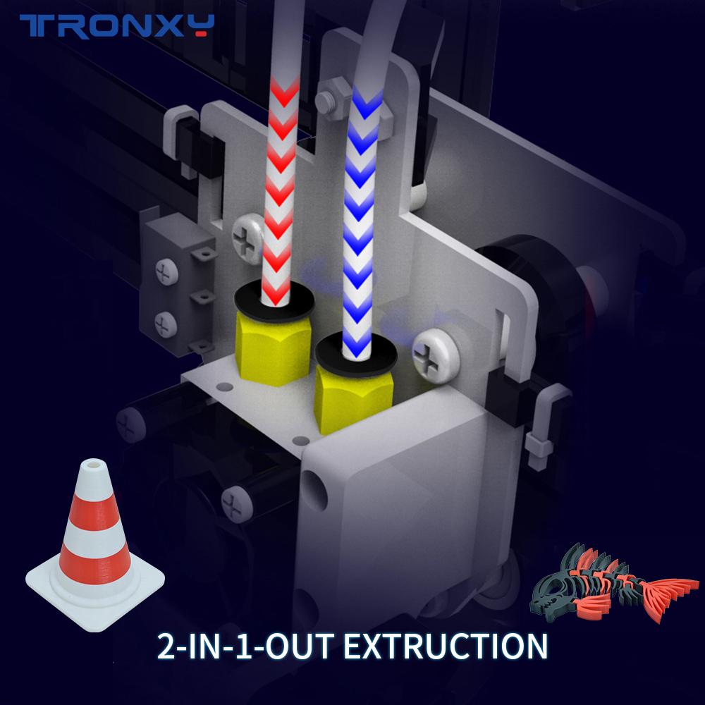 Изображение товара: 3D-принтер Tronxy X1 X5SA-2E XY-2PRO, набор для самостоятельной сборки, двойная Экструзионная головка большого размера, 2 цветных принтера