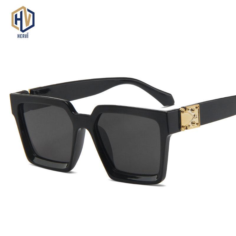 Изображение товара: Винтажные большие квадратные солнцезащитные очки, роскошные брендовые черные леопардовые солнцезащитные очки с большой оправой, женские высококачественные градиентные очки