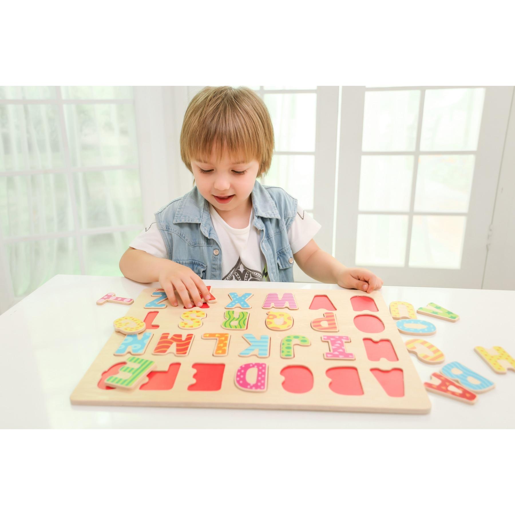 Изображение товара: Iwood-головоломка из деревянных букв (обучающая игра для малышей и детей Монтессори 3D головоломка буквы, головоломки цвета)