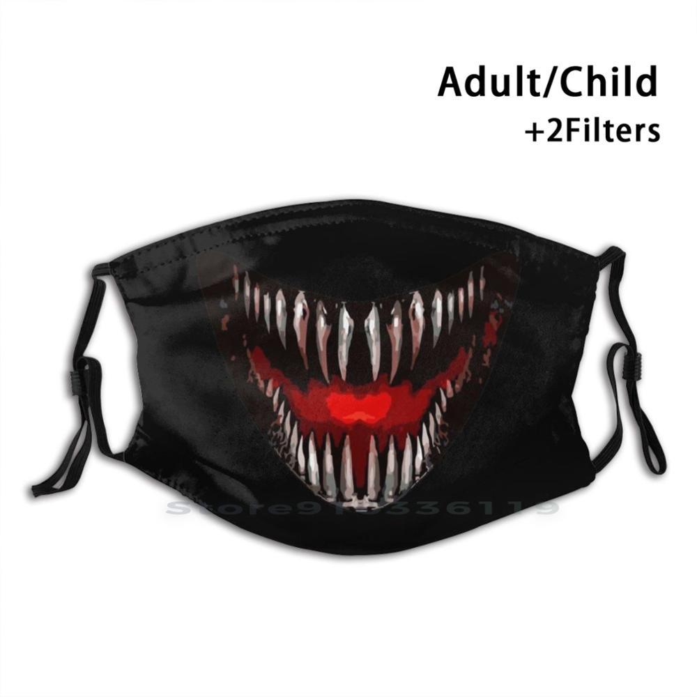 Изображение товара: Монстр рот дизайн Анти-пыль фильтр смываемая маска для лица Дети Монстр Вампир зубы рот демон