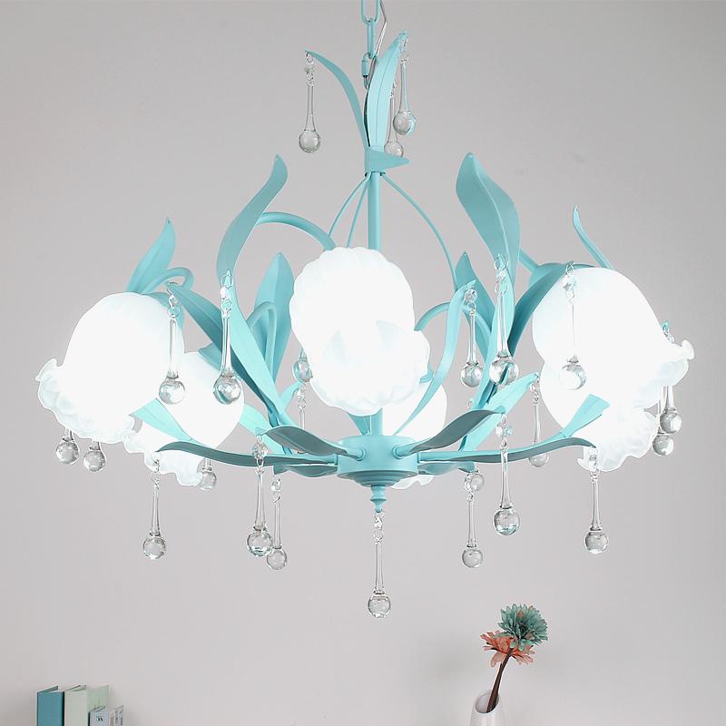 Изображение товара: Современный Железный светильник для мальчиков, комнатная Хрустальная Подвесная лампа, потолочные светильники