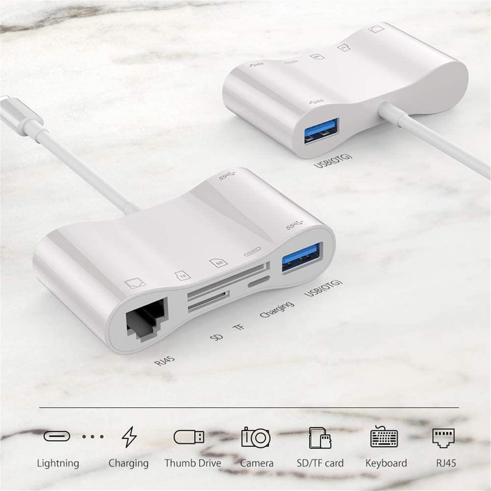 Изображение товара: Адаптер Ethernet USB 3,0, сетевая карта USB к RJ45 Lan 100 Мбит/с 3,0 OTG адаптер, SD кардридер для iPhone iPad