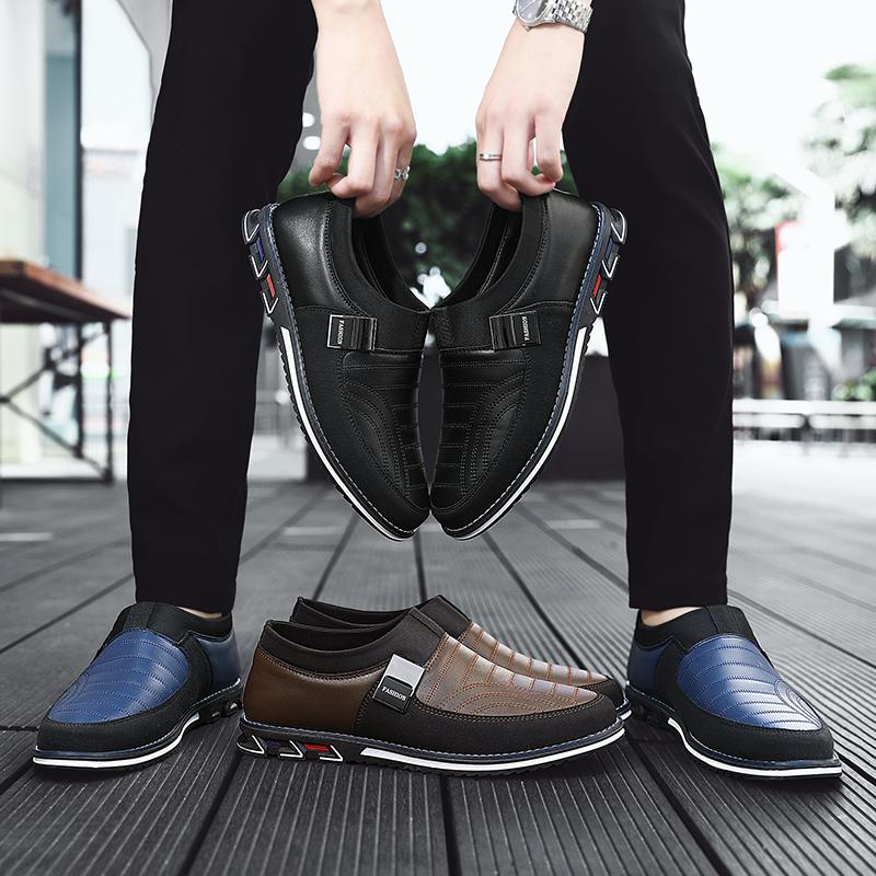 Изображение товара: Осенняя мужская повседневная обувь; Мужские лоферы в британском стиле; Модная повседневная мужская деловая обувь; Удобные дышащие мужские мокасины