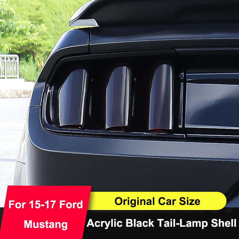 Изображение товара: Акриловая накладка на задний фонарь автомобиля, защитная наклейка, дымчатый черный, 6 шт., аксессуары для автомобиля Ford Mustang 2015 2016 2017