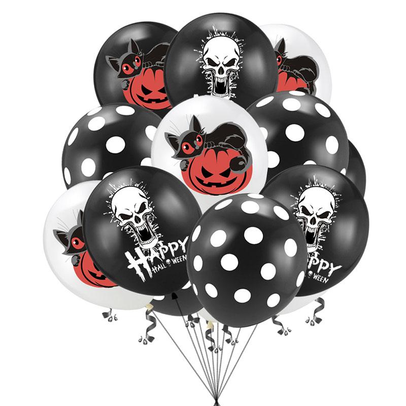 Изображение товара: 15 шт./компл. воздушные шары на Хэллоуин, украшение для вечерние, забавные оранжевые напечатанные призраки Джек-о-фонарики, латексные воздушные шары, трюки или подарки