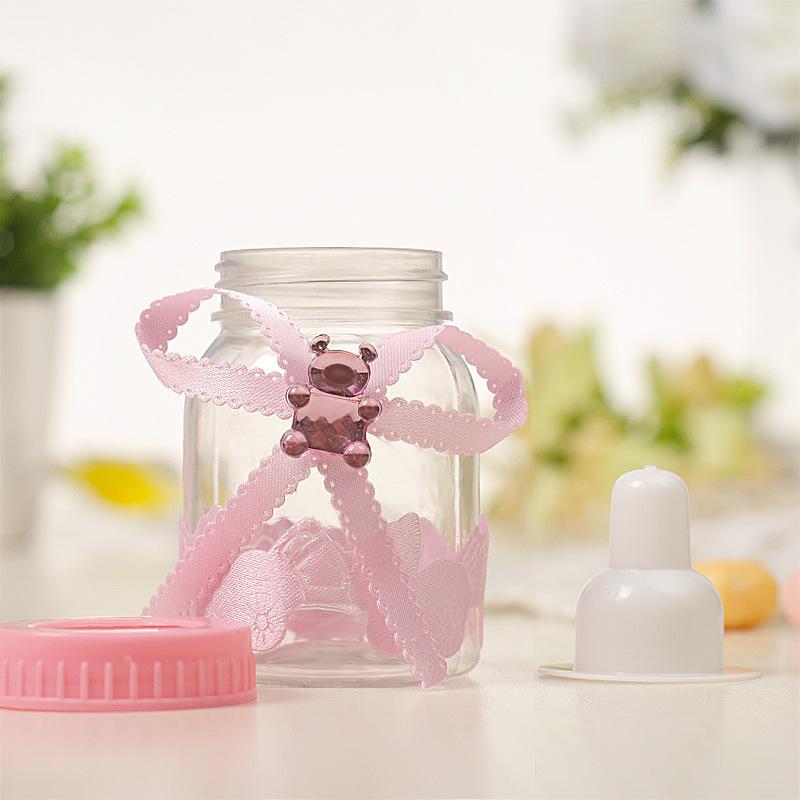 Изображение товара: Бутылочка для кормления молока, стильная бутылка для конфет, Подарочная коробка для душа ребенка, вечерние сувениры для девочек на день рождения (розовый/синий)