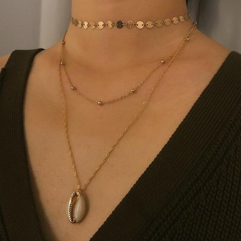 Изображение товара: HebeDeer ожерелье цепь для женщин длинные ожерелья ювелирные изделия для влюбленных серебряный цвет Богемия многослойный тренд девушка Kpop колье