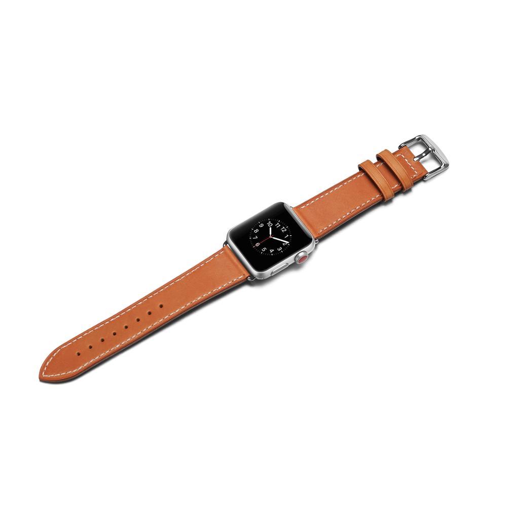Изображение товара: Кожаный ремешок для apple watch series 6 SE 44 мм 40 мм кожаные ремни для iWatch 5 4 3 2 1 классические аксессуары для наручных часов с пряжкой