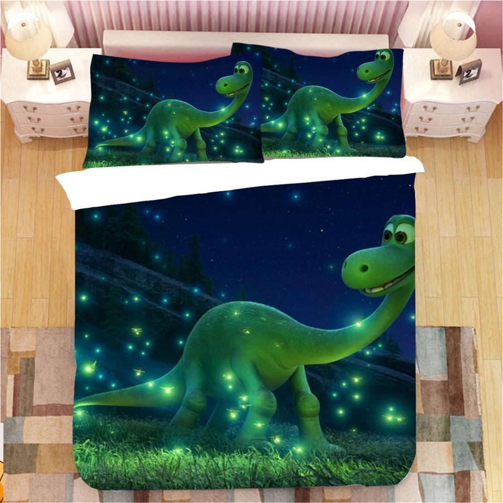 Изображение товара: Комплект постельного белья с 3D динозавром, роскошное, односпальное, двуспальное, кинг-сайз, мягкое одеяло, удобная кровать